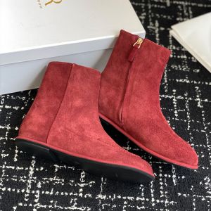 The Row Canal Boots Women Soft Suede Red