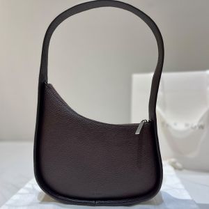 The Row Half Moon Bag in Grained Calfskin Coffee