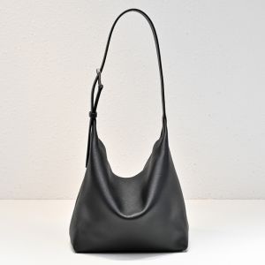 The Row Isa Bag in Durable Deerskin Black