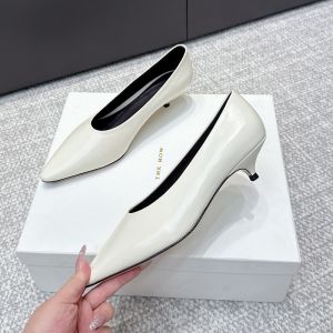 The Row Liisa Kitten Heels 35MM Women Soft Lambskin White