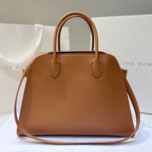 The Row Margaux 12 Bag in Smooth Calfskin Brown