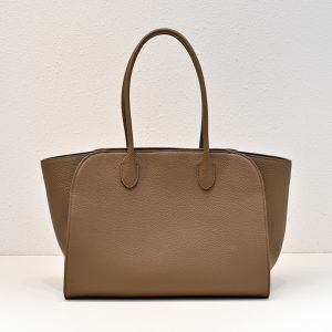 The Row Marlo 14 Bag in Matte Grained Calfskin Brown