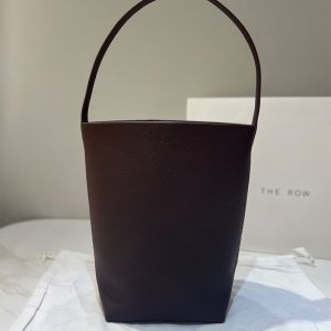 The Row Medium Park N/S Tote Bag in Grained Calfskin Burgundy