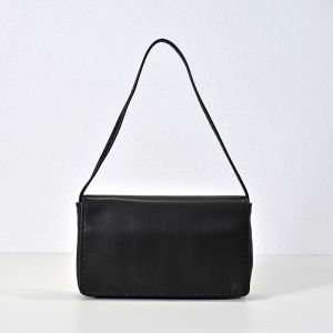 The Row Nuance Hobo Bag in Sleek Lambskin Black