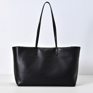 The Row Nuance Tote Bag In Sleek Nappa Leather Black