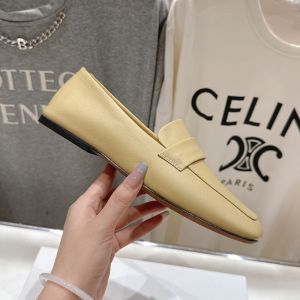 The Row Square Loafers Women Grained Calfskin Camel