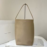 The Row Large Park N/S Tote Bag in Grained Calfskin Camel