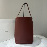 The Row Large Park N/S Tote Bag in Grained Calfskin Red