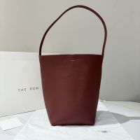 The Row Medium Park N/S Tote Bag in Grained Calfskin Red