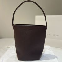 The Row Small Park N/S Tote Bag in Grained Calfskin Burgundy