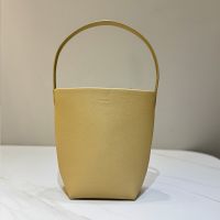 The Row Small Park N/S Tote Bag in Grained Calfskin Lemon