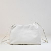 The Row Bourse Clutch Bag In Finely Grained Calfskin White