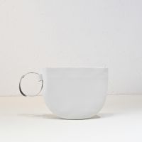 The Row Geo Bracelet Clutch in Polished Nappa Leather White