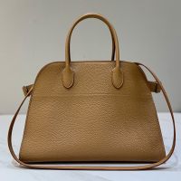 The Row Margaux 12 Bag in Matte Grained Calfskin Camel