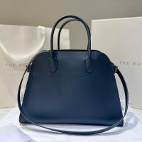 The Row Margaux 12 Bag in Smooth Calfskin Navy Blue