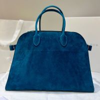 The Row Margaux 15 Bag in Suede Blue