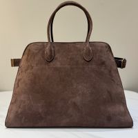 The Row Margaux 17 Bag in Suede Dark Burgundy
