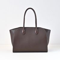The Row Marlo 12 Bag in Polished Saddle Leather Deep Brown