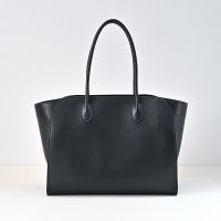The Row Marlo 14 Bag in Polished Saddle Leather Black