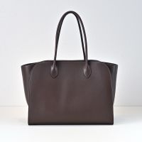 The Row Marlo 14 Bag in Polished Saddle Leather Deep Brown