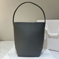 The Row Medium Park N/S Tote Bag in Grained Calfskin Dark Grey