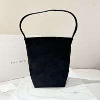 The Row Medium Park N/S Tote Bag in Suede Black