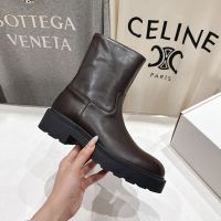 The Row Nobilis TR Boots Women Silky Polished Calfskin Coffee