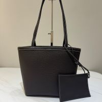 The Row Park Stitch Tote Bag in Pebbled Calfskin Coffee