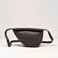 The Row Small Slouchy Banana Bag in Grained Calfskin Coffee