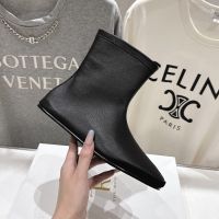 The Row Sock Boots Women Soft Goatskin Black