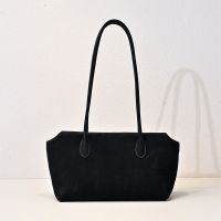 The Row Terrasse Bag in Soft Nubuck Calfskin Black