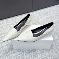 The Row Viv Kitten Heels 35MM Women Polished Calfskin White