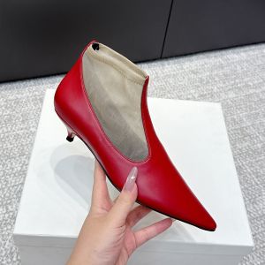 The Row Ankle Boots 35MM Women Mesh and Leather Red