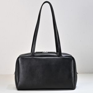 The Row Astra Bowling Bag in Textured Calfskin Black