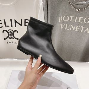 The Row Ava Booties Women Soft Goatskin Black