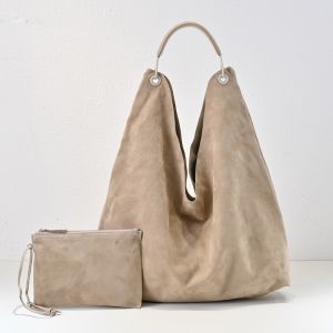 The Row Bindle 3 Bag in Suede Nude
