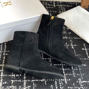 The Row Canal Boots Women Soft Suede Black