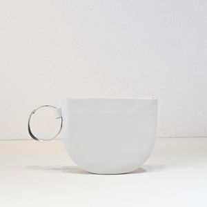 The Row Geo Bracelet Clutch in Polished Nappa Leather White