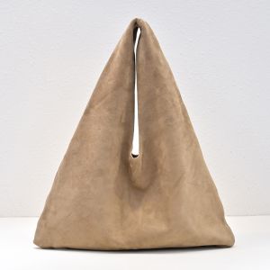The Row Large Bindle Bag in Soft Suede Nude