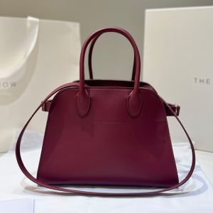 The Row Margaux 10 Bag in Smooth Calfskin Burgundy