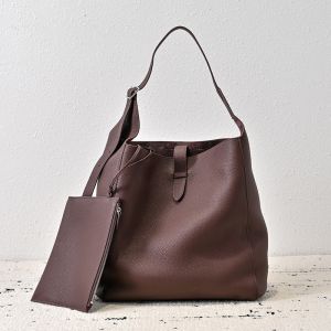 The Row Blake Hobo Bag in Grained Leather Burgundy