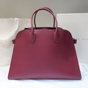 The Row Margaux 15 Bag in Smooth Calfskin Burgundy