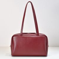 The Row Astra Bowling Bag in Textured Calfskin Red