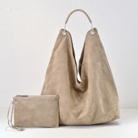 The Row Bindle 3 Bag in Suede Nude