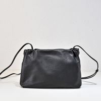 The Row Bourse Clutch Bag In Finely Grained Calfskin Black