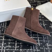 The Row Canal Boots Women Soft Suede Coffee
