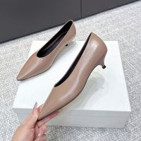 The Row Liisa Kitten Heels 35MM Women Soft Lambskin Khaki