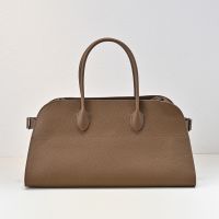 The Row Margaux EW Bag in Matte Grained Calfskin Brown