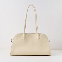 The Row Margaux Shoulder 12 Bag in Matte Grained Calfskin White