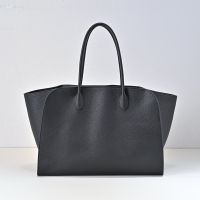 The Row Marlo Tote Bag in Matte Grained Calfskin Black